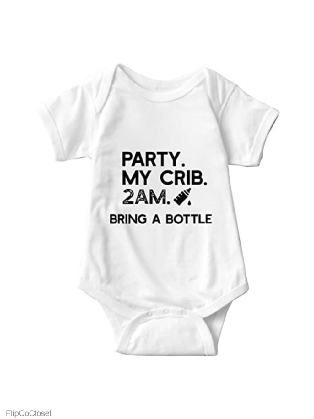 Cotton Knit Baby Bodysuit Short Sleeve Button Closure Funny Romper